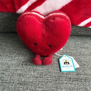 Jellycat Arlette Heart Macaron Plush Red Heart with Legs NWT